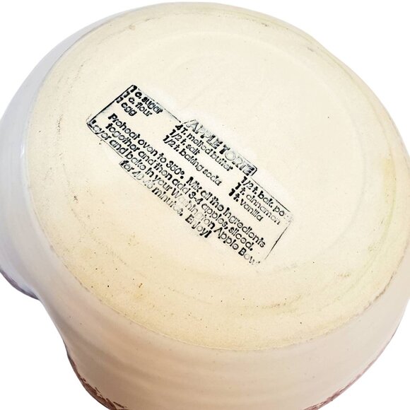 Neher Apple Torte Dish Pan Plate Bowl Spongeware Red Stoneware Autumn Recipe - Picture 7 of 11